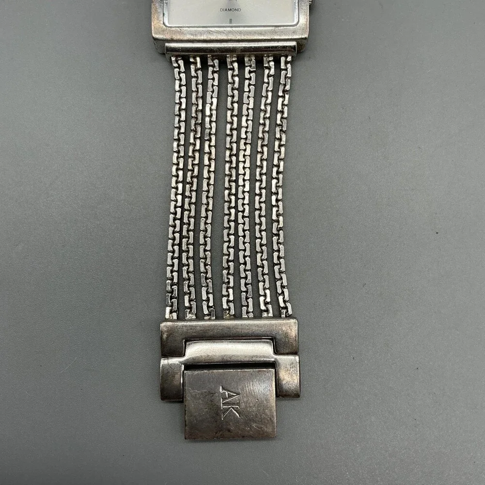 Anne Klein Womens Watch 30mm Silver Dial Diamond Chain Bracelet New Battery 7